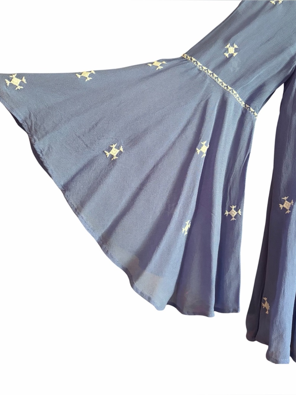 Anthropologie Floreat Adena Blue Embroidered Boho Peasant Blouse Size 0 - Picture 6 of 8